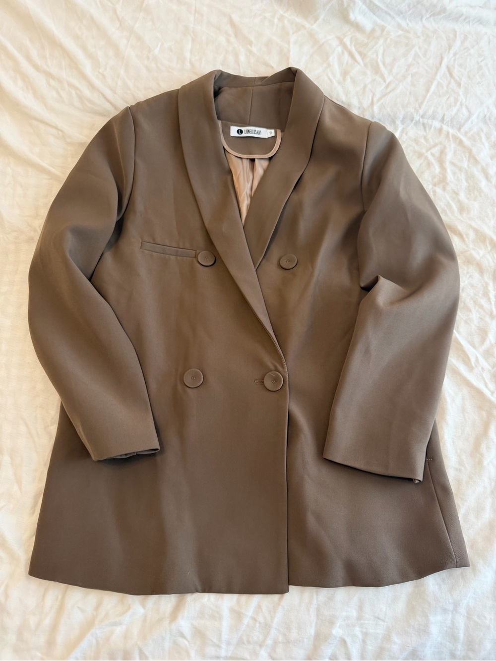 Lionello Salvi Double-Breasted Brown Women's Blazer Jacket